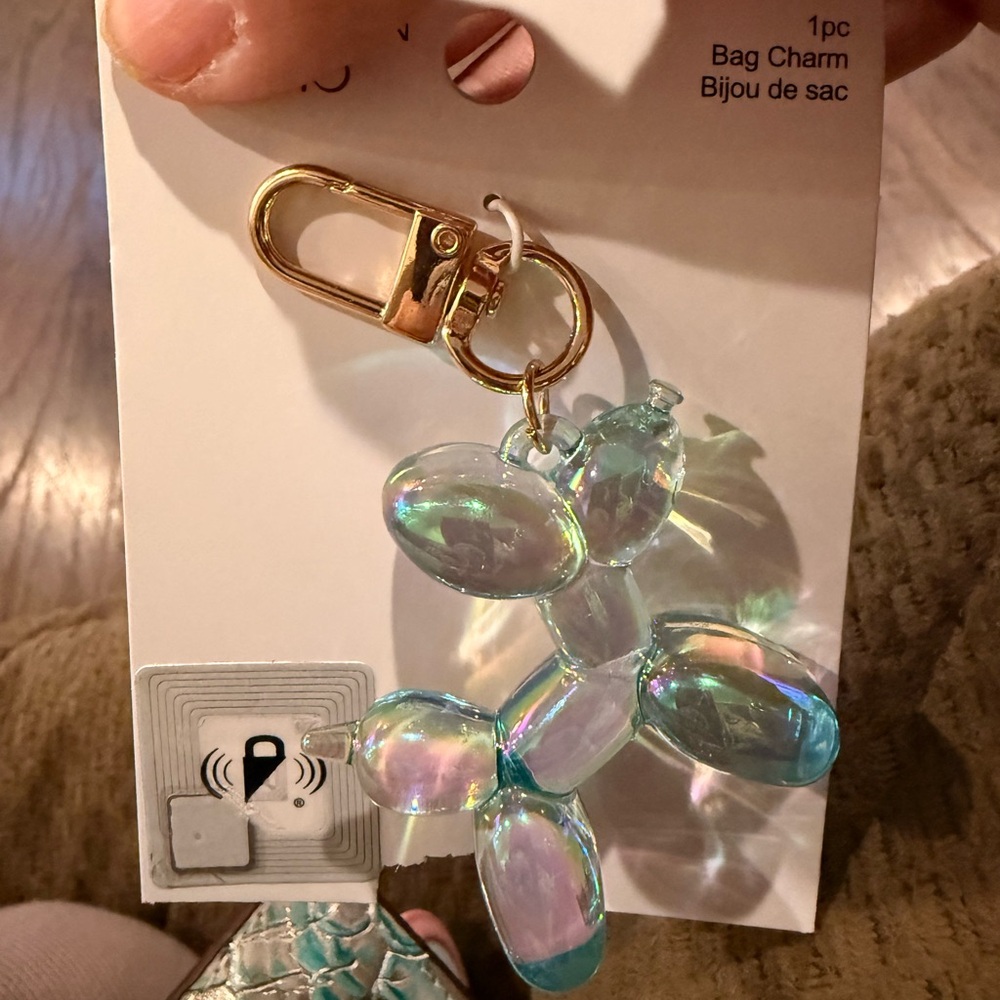 Iridescent Balloon Dog Bag Charm